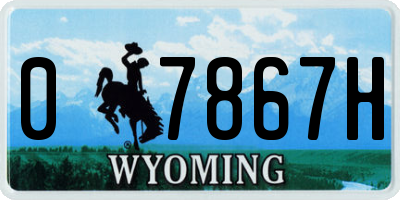 WY license plate 07867H