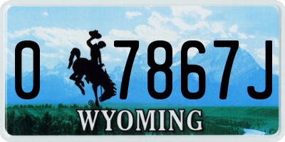WY license plate 07867J