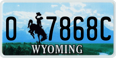 WY license plate 07868C