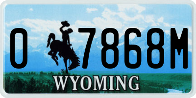 WY license plate 07868M