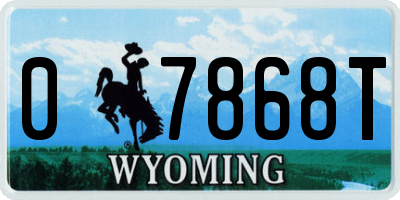 WY license plate 07868T