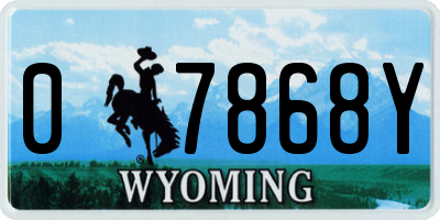 WY license plate 07868Y
