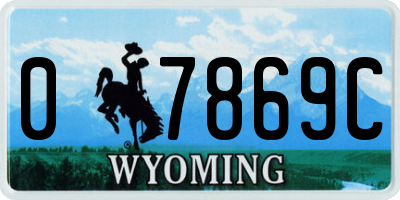 WY license plate 07869C