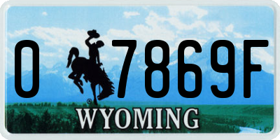 WY license plate 07869F
