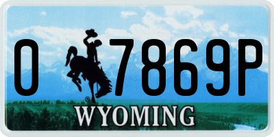 WY license plate 07869P