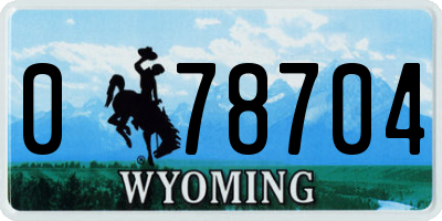 WY license plate 078704
