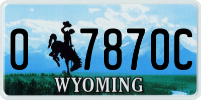 WY license plate 07870C