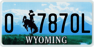 WY license plate 07870L