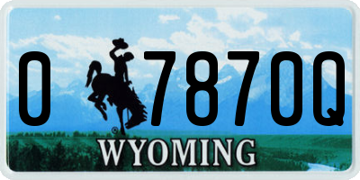 WY license plate 07870Q