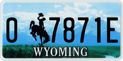 WY license plate 07871E