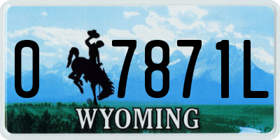 WY license plate 07871L