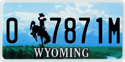 WY license plate 07871M