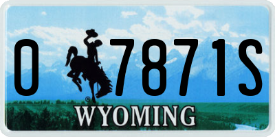 WY license plate 07871S