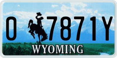 WY license plate 07871Y