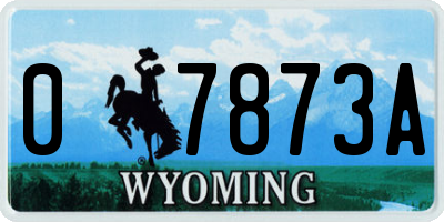 WY license plate 07873A