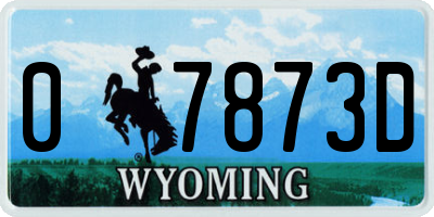 WY license plate 07873D