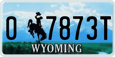 WY license plate 07873T