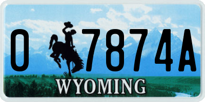 WY license plate 07874A