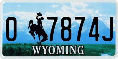 WY license plate 07874J