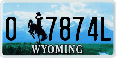 WY license plate 07874L
