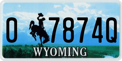 WY license plate 07874Q