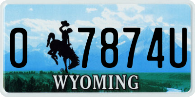 WY license plate 07874U