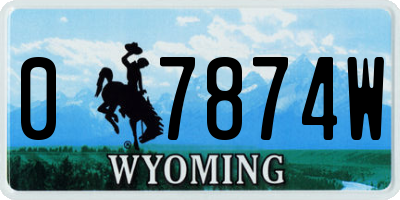 WY license plate 07874W
