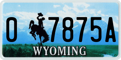 WY license plate 07875A