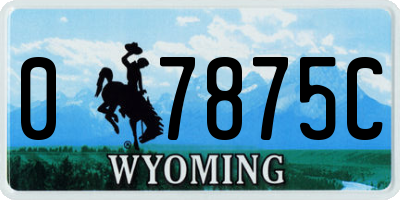 WY license plate 07875C
