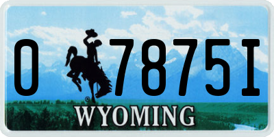 WY license plate 07875I