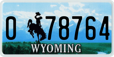 WY license plate 078764