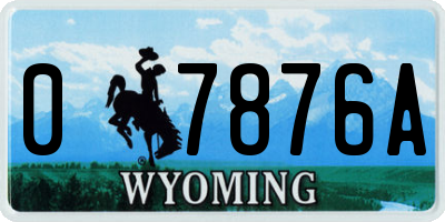 WY license plate 07876A