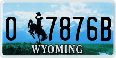 WY license plate 07876B