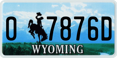 WY license plate 07876D