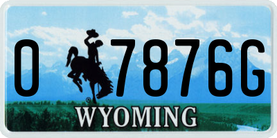 WY license plate 07876G