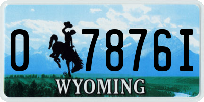 WY license plate 07876I