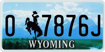 WY license plate 07876J
