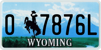 WY license plate 07876L