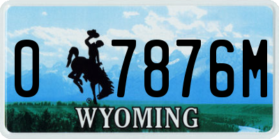 WY license plate 07876M