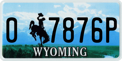 WY license plate 07876P