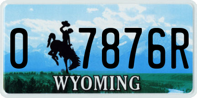 WY license plate 07876R
