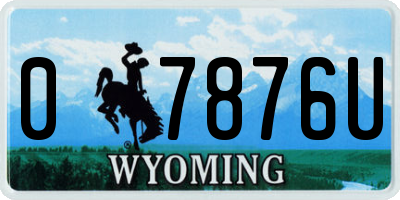 WY license plate 07876U