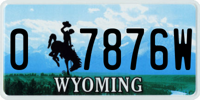 WY license plate 07876W