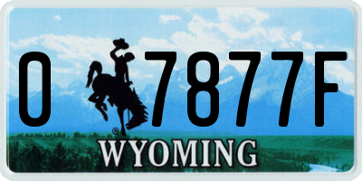 WY license plate 07877F