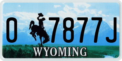 WY license plate 07877J