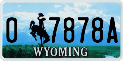 WY license plate 07878A