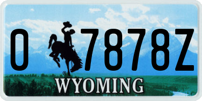 WY license plate 07878Z