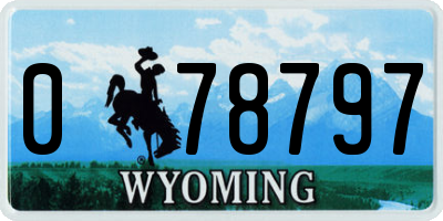 WY license plate 078797