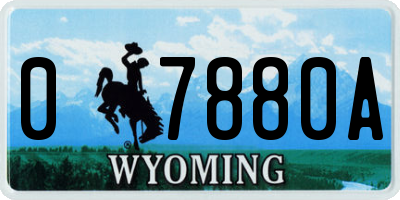 WY license plate 07880A