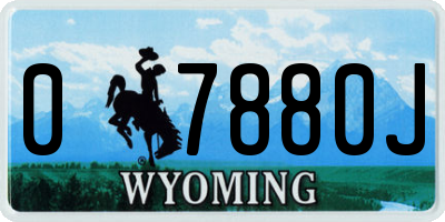 WY license plate 07880J